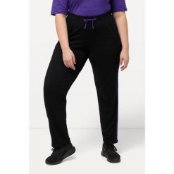 Damskie Spodnie dresowe paski elastyczny ściągacz kieszenie. Czarne spodnie dresowe Ulla Popken, plus size, bez wzorów, z bawełny. Za 143.99 zł.