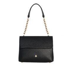 Torebka ZOE, metaliczna czerń. Czarne torebki klasyczne Lilou, bez wzorów, ze skóry, bez dodatków. Za 990.00 zł.