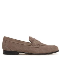 Lordsy BOSS. Brązowe lordsy Boss, bez wzorów, bez obcasa, bez zapięcia. Za 979.99 zł.