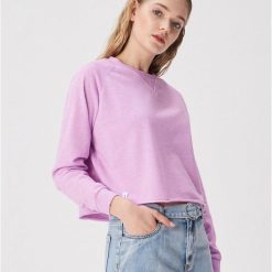 Krótka bluza basic - Fioletowy. Bluzy marki Sinsay. Za 29.99 zł.