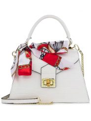 ORE10 Skórzana torebka "Sonos" w kolorze białym - 28 x 21 x 10 cm rozmiar: onesize. Białe torby na ramię ORE10, bez wzorów, z materiału, przez ramię, bez dodatków. Za 304.99 zł.