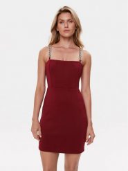 Guess Sukienka koktajlowa Skylar W3BK38 K9UN2 Bordowy Slim Fit. Czerwone sukienki Guess, z aplikacjami, z syntetyku, wizytowe, bez kołnierzyka, bez ramiączek. Za 429.99 zł.