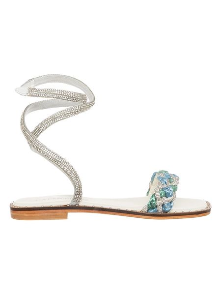 Cafe Noir Sandały w kolorze biało-turkusowym rozmiar: 37. Białe sandały Cafe Noir, bez wzorów, z materiału, klasyczne, z otwartym noskiem, bez obcasa, bez zapięcia. Za 161.73 zł.