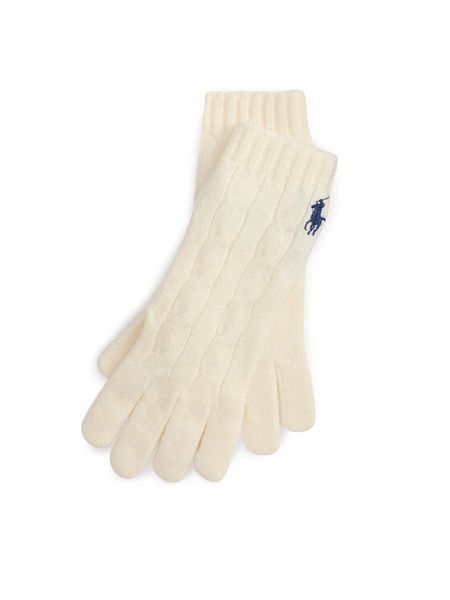 Polo Ralph Lauren Rękawiczki 455981440002 Beżowy. Brązowe rękawiczki Polo Ralph Lauren, bez wzorów, z dzianiny. Za 399.99 zł.