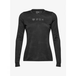 Bluza rowerowa damska Fox Ranger Tru Dri LS Jersey. Czarne bluzy FOX, bez wzorów, z jersey, bez kaptura. Za 311.29 zł.