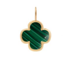 Zawieszka wisząca Koniczynka okrągła 0,9 cm, Green Malachite, złoto zółte 585. Zielone bransoletki Lilou, z malachitem, złote. Za 648.00 zł.