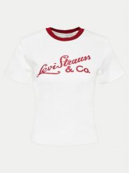 Levi's® T-Shirt Essential Sporty A8798-0023 Écru Slim Fit. T-shirty s, bez wzorów, z bawełny, bez kołnierzyka, bez ramiączek. Za 89.99 zł.