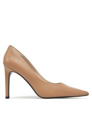 Calvin Klein Szpilki Heel Pump 90 - Lth HW0HW02336 Brązowy. Brązowe szpilki Calvin Klein, bez wzorów, ze skóry, bez obcasa, na szpilce, bez zapięcia. Za 449.99 zł.