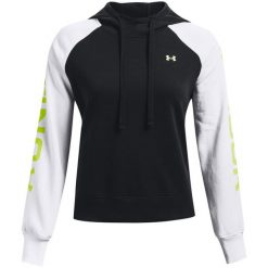 Bluza damska Under Armour Rival Fleece CB Hoodie czarno-biała. Czarne bluzy sportowe Under Armour, m, bez wzorów, bez kaptura. W wyprzedaży za 158.95 zł.