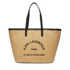 Torebka KARL LAGERFELD. Brązowe shopper KARL LAGERFELD, bez wzorów, bez dodatków. Za 839.99 zł.
