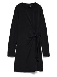 Vero Moda Sukienka w kolorze czarnym rozmiar: L. Czarne sukienki Vero Moda, na co dzień, l, bez wzorów, bez kołnierzyka, bez ramiączek, midi, kopertowe. Za 129.95 zł.