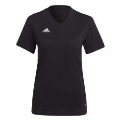 Koszulka Entrada 22. Czarne bluzki Adidas, bez wzorów, sportowe, bez kołnierzyka, bez ramiączek. Za 75.00 zł.