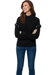 Heine Sweter w kolorze czarnym rozmiar: 48. Czarne swetry Heine, bez wzorów, z bawełny, bez ramiączek. Za 32.98 zł.