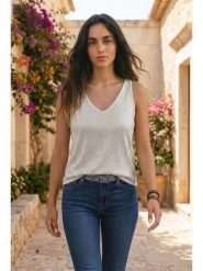 SOULSHAE Top w kolorze szarym rozmiar: XXL/3XL. Szare topy SOULSHAE, xl, bez wzorów, z wiskozy, bez kołnierzyka, bez ramiączek. Za 134.95 zł.