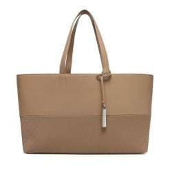Torebka Calvin Klein. Brązowe shopper Calvin Klein, bez wzorów, bez dodatków. Za 339.99 zł.