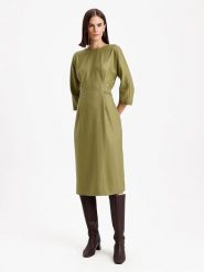 BGN Sukienka w kolorze khaki rozmiar: 34. Brązowe sukienki BGN, na co dzień, bez wzorów, bez kołnierzyka, bez ramiączek, midi, proste. Za 160.95 zł.