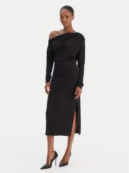 Rinascimento Sukienka koktajlowa CFC0126544003 Czarny Slim Fit. Czarne sukienki Rinascimento, s, bez wzorów, z syntetyku, wizytowe, bez kołnierzyka, bez ramiączek. Za 459.99 zł.