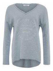 Zwillingsherz Sweter "Positive Mind" w kolorze szarym rozmiar: S/M. Szare swetry Zwillingsherz, m, bez wzorów, bez ramiączek. Za 140.53 zł.