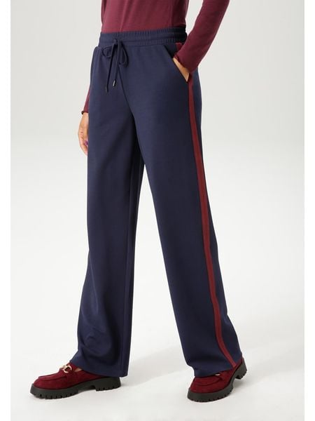 Aniston Spodnie w kolorze granatowym rozmiar: 48. Niebieskie spodnie materiałowe Aniston, bez wzorów, z materiału, z podwyższonym stanem. Za 78.66 zł.