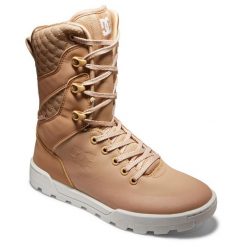 Buty DC Shoes Nadene High Leg Leather Lace-up, Kobiety. Brązowe obuwie sportowe DC Shoes, ze skóry, bez zapięcia. W wyprzedaży za 390.00 zł.