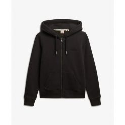 Bluza damska z kapturem Superdry Vintage Metallic. Czarne bluzy Superdry, bez wzorów, z kapturem. Za 353.95 zł.