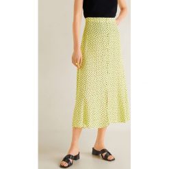 Mango - Spódnica Ciara. Żółte spódnice Mango, na co dzień, s, bez wzorów, z materiału, midi, proste. W wyprzedaży za 59.90 zł.