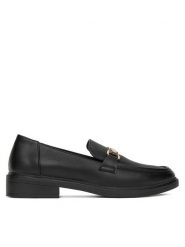 JENNY Lordsy HY35444 Czarny. Czarne lordsy Jenny, bez wzorów, ze skóry, bez obcasa, bez zapięcia. Za 139.99 zł.
