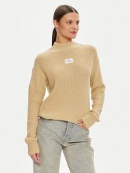 Calvin Klein Jeans Sweter J20J223609 Beżowy Loose Fit. Brązowe swetry Calvin Klein Jeans, xl, bez wzorów, z bawełny, bez ramiączek. Za 279.99 zł.