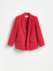 Marynarka z modalem - czerwony. Czerwone marynarki i żakiety Reserved, l, bez wzorów, z tkaniny. Za 199.99 zł.