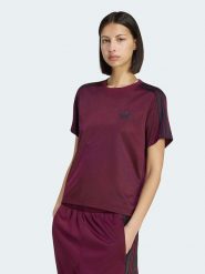 Adidas Koszulka w kolorze bordowym rozmiar: XS. Czerwone bluzki Adidas, xs, bez wzorów, bez kołnierzyka, bez ramiączek. Za 109.95 zł.