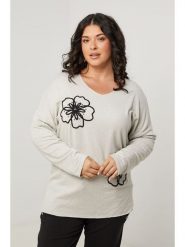 Curvy Lady Koszulka w kolorze kremowym rozmiar: 48/50. Brązowe bluzki Curvy Lady, z aplikacjami, klasyczne, bez kołnierzyka, bez ramiączek. Za 86.99 zł.