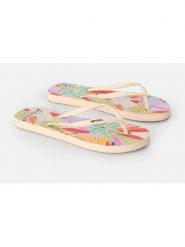 Rip Curl Japonki "Mixed Bloom" w kolorze beżowym ze wzorem rozmiar: 36. Brązowe klapki Rip Curl, bez wzorów, z otwartym noskiem, bez obcasa. Za 52.55 zł.