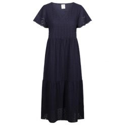 Trespass Eileen - Damska sukienka midi w kolorze granatowym. Niebieskie sukienki Trespass, xs, bez wzorów, sportowe, bez kołnierzyka, bez ramiączek, midi, sportowe. Za 354.99 zł.