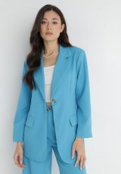 Niebieska Marynarka Nesephone. Niebieskie marynarki i żakiety Born2be, l, bez wzorów, eleganckie. Za 99.99 zł.