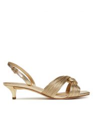 MICHAEL Michael Kors Sandały Alessia 40S5ASMS2M Złoty. Żółte sandały MICHAEL Michael Kors, bez wzorów, ze skóry, bez obcasa, na szpilce, bez zapięcia. Za 879.99 zł.