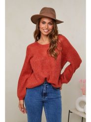 Soft Cashmere Sweter w kolorze czerwonym rozmiar: 34/36. Czerwone swetry Soft Cashmere, bez wzorów, ze splotem, bez ramiączek. Za 74.81 zł.