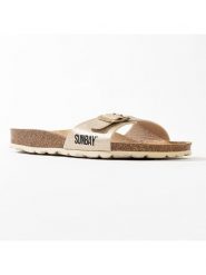Sunbay Klapki "Jasmin" w kolorze złotym rozmiar: 37. Żółte klapki Sunbay, bez wzorów, ze skóry, z otwartym noskiem, bez obcasa. Za 169.95 zł.