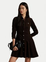 Polo Ralph Lauren Sukienka koszulowa 211972069002 Brązowy Regular Fit. Brązowe sukienki Polo Ralph Lauren, bez wzorów, z bawełny, bez kołnierzyka, bez ramiączek, koszulowe. Za 1,299.00 zł.