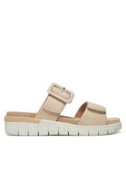 Caprice Klapki 9-27203-44 Beżowy. Brązowe klapki Caprice, bez wzorów, ze skóry, bez obcasa. Za 219.99 zł.