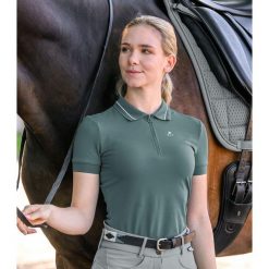 Damskie jeździeckie polo ELT Prag. Zielone koszulki polo ELT, l, bez wzorów, z dzianiny, bez kołnierzyka, bez ramiączek. Za 170.00 zł.