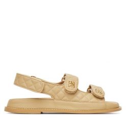 Sandały Nine West. Brązowe sandały Nine West, bez wzorów, bez obcasa, na płaskiej podeszwie, bez zapięcia. Za 279.99 zł.