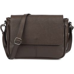 Torebka Damska Listonoszka Skóra Naturalna Włoska Mała A5 Vera Pelle Brązowa K54. Brązowe torby na ramię bez wzorów, z materiału, eleganckie, na ramię, małe, bez dodatków. Za 239.99 zł.
