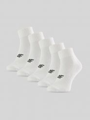 4F Skarpetki krótkie (5-pack) damskie - białe 39-42. Białe skarpety 4f, bez wzorów, z bawełny. Za 59.99 zł.