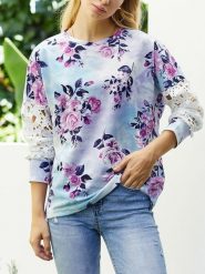 Milan Kiss Bluza w kolorze błękitno-fioletowym rozmiar: M. Niebieskie bluzy Milan Kiss, m, bez wzorów, z koronki, bez kaptura. Za 127.65 zł.