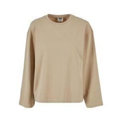 Damska Koszulka Z Długim Rękawem Z Bawełny Organicznej. Brązowe bluzki Urban Classics, s, bez wzorów, z bawełny, casualowe, bez kołnierzyka, bez ramiączek. Za 129.99 zł.