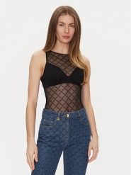 Elisabetta Franchi Body BO-020-51E2-V150 Czarny Slim Fit. Czarne body Elisabetta Franchi, bez wzorów, z syntetyku. Za 359.99 zł.