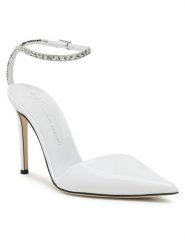 GIUSEPPE ZANOTTI Sandały I250002 Biały. Białe sandały Giuseppe Zanotti, bez wzorów, ze skóry, bez obcasa, na szpilce, bez zapięcia. Za 5,669.00 zł.