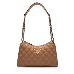 Torebka Guess. Brązowe listonoszki Guess, z aplikacjami, bez dodatków. Za 279.99 zł.