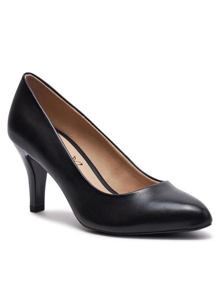 Caprice Szpilki 9-22405-42 Czarny. Czarne szpilki Caprice, bez wzorów, ze skóry, bez obcasa, na szpilce, bez zapięcia. Za 186.99 zł.