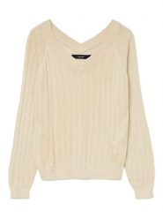 Vero Moda Sweter w kolorze beżowym rozmiar: XS. Brązowe swetry Vero Moda, xs, bez wzorów, bez ramiączek. Za 87.45 zł.